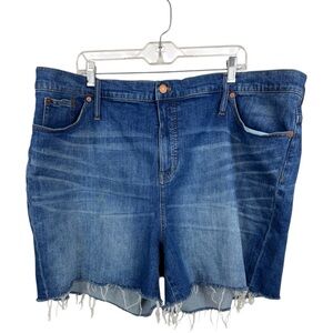 Madewell high-rise denim shorts raw hem Plus size 37